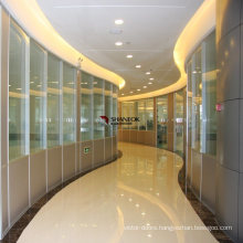 Customized Luxury Soundproof Aluminum Alloy Frame Curved Glass Partition Wall